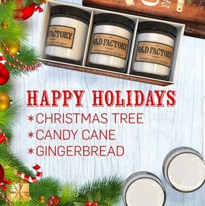3 Holiday Candles made in the USA